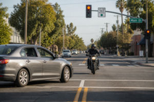 What Happens If a Car Turns Left in Front of a Motorcycle in California